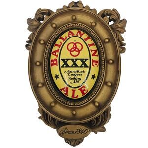 Vintage Ornate Beer Advertising Bar Sign Circa 1960 Ballantine Ale No Light
